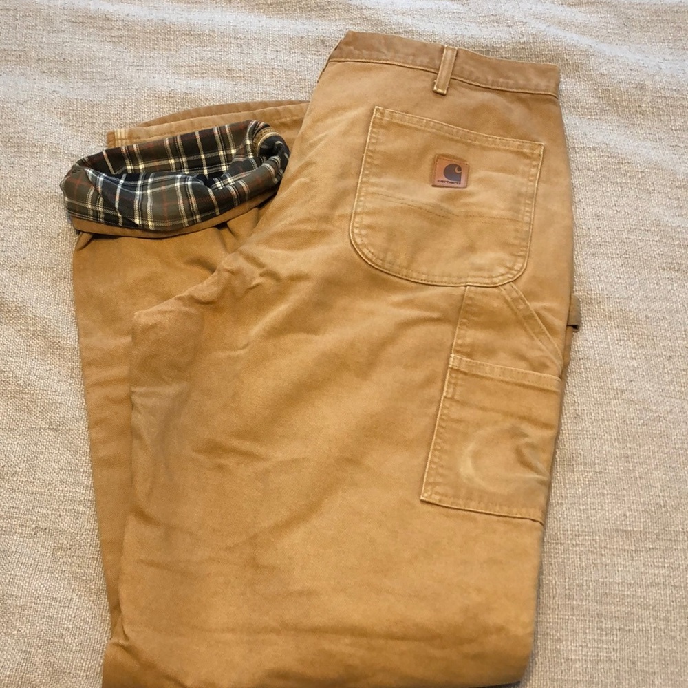 Carhartt fleece lined pants 38x36